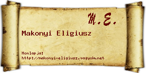 Makonyi Eligiusz névjegykártya